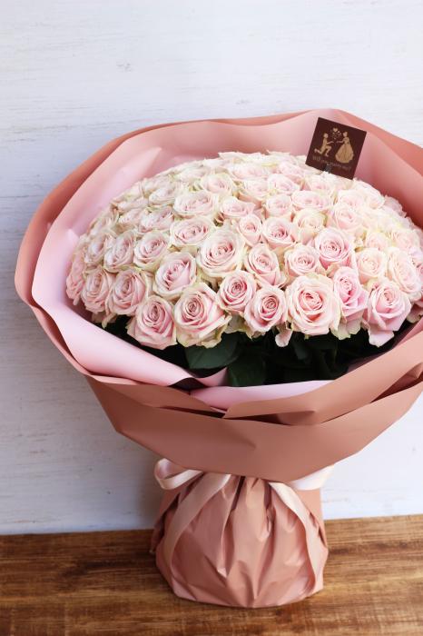 【大阪市内配達エリア限定商品】プロポーズに♡108本のバラの花束・ライトピンク